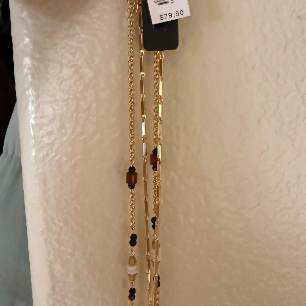 J. Crew Gold and Black Layered Necklace
